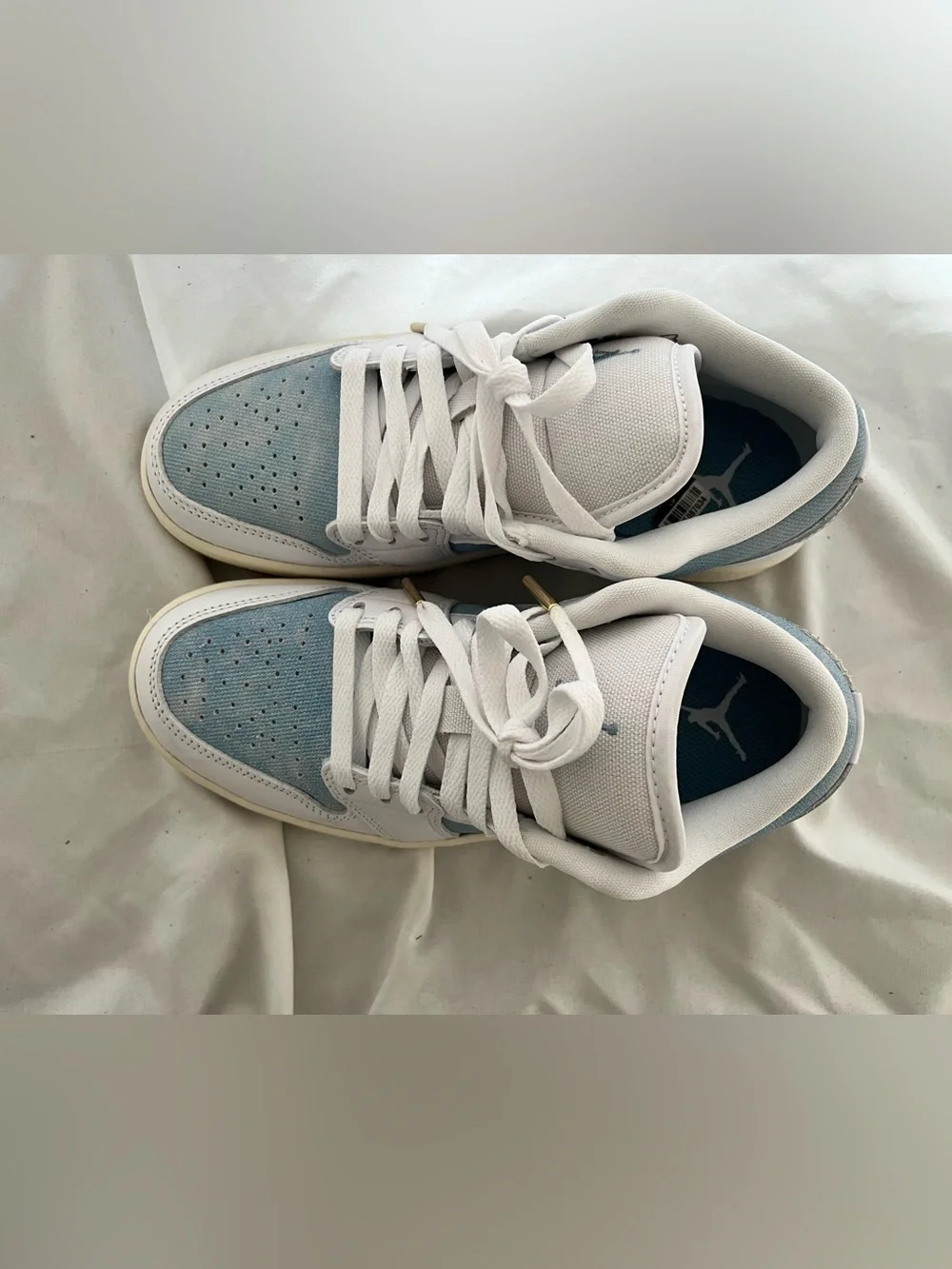 Nike Women’s Air Jordan 1 Low SE - denim/white/gum bottom/gold tip laces